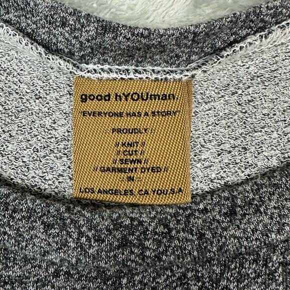 good hYOUman Women Gray Long Sleeve "Thankful For This Life" Graphic Sweatshirt - Picture 7 of 11